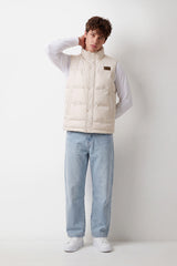 Men's Tomato Store Waterproof Padded Vest Sleeveless High Neck Chest Logo Patch