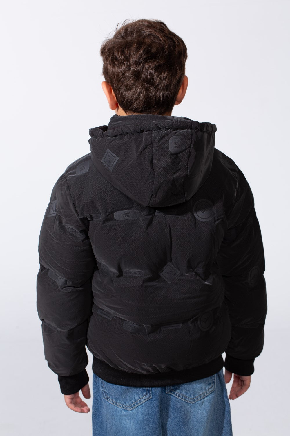 Boy's Long Sleeve Full-Zip Side Zip Pockets Hooded Puffer Waterproof Jacket