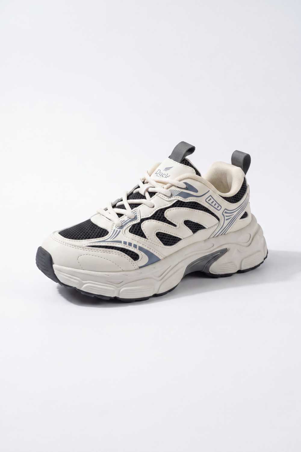 Men's Tomato Store Aero Wave Chunky Sneakers Open Grid Texture Meets Layered Wave Panels Lace Up Front Pull Tab Details Duck Shoes