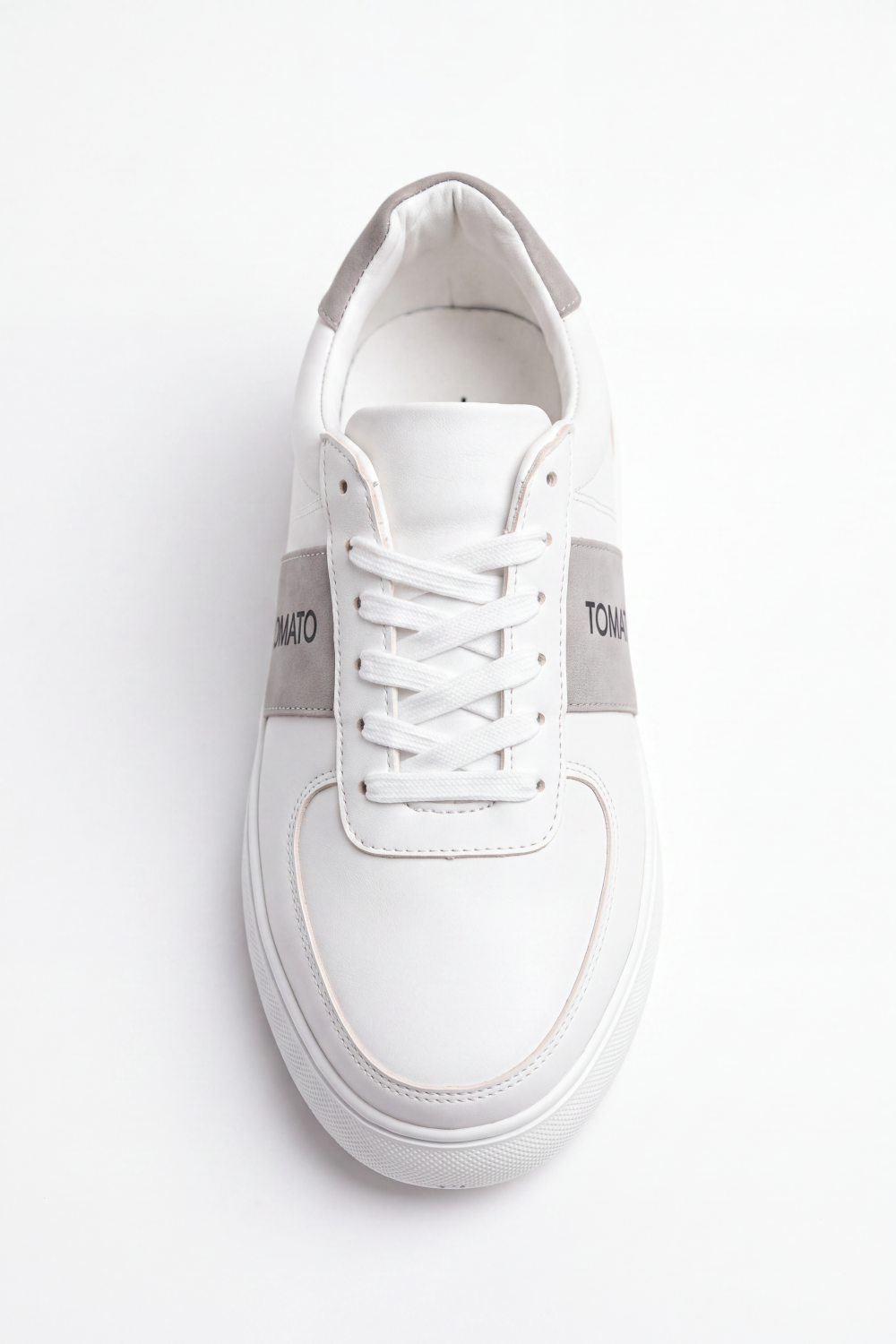 Men's Tomato Store Premium Leather-Look Sneakers Contrast Side Panel Tomato Logo Shoes