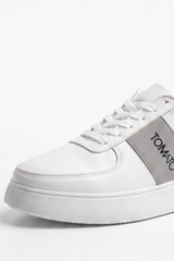 Men's Tomato Store Premium Leather-Look Sneakers Contrast Side Panel Tomato Logo Shoes