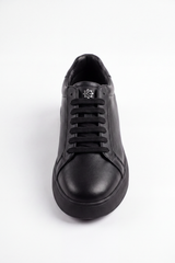 Men's Tomato Store Premium Leather Sneakers Tonal Lace-Up Design Padded Collar Shoes