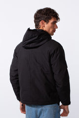 Men's Waterproof Hooded Essential Long Sleeve Jacket
