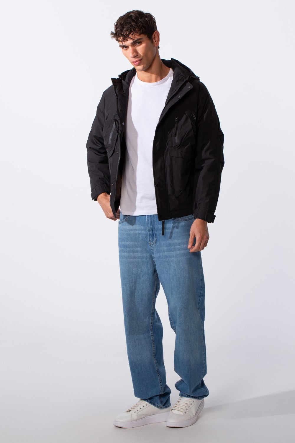 Men's Waterproof Hooded Essential Long Sleeve Jacket