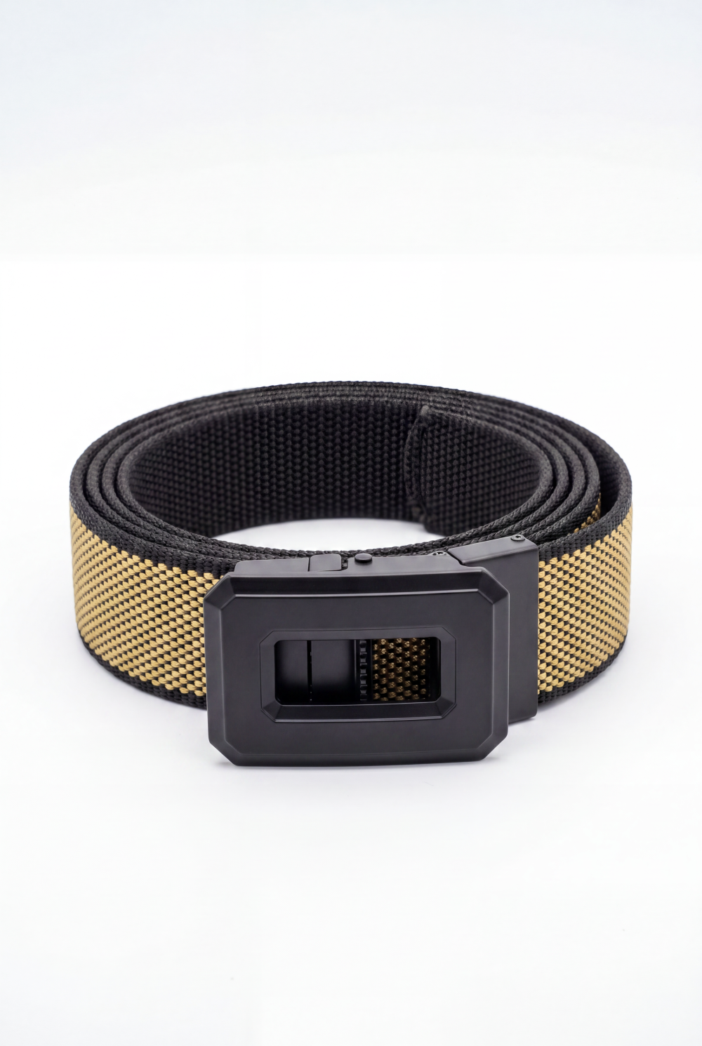 Men’s Tomato Store Hex Frame Web Belt With Patterned Woven Strap Auto Lock Buckle