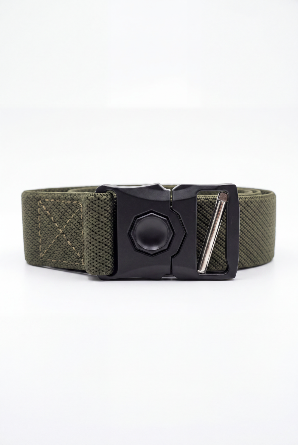 Men’s Tomato Store Orbit Lock Web Belt Featuring Braided Stretch Strap Round Push Buckle