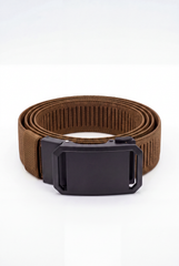 Men’s Tomato Store Angular Frame Auto Belt With Geometric Basket Weave Pattern Raised Inner Rib Grip Texture Smooth Plate Buckle