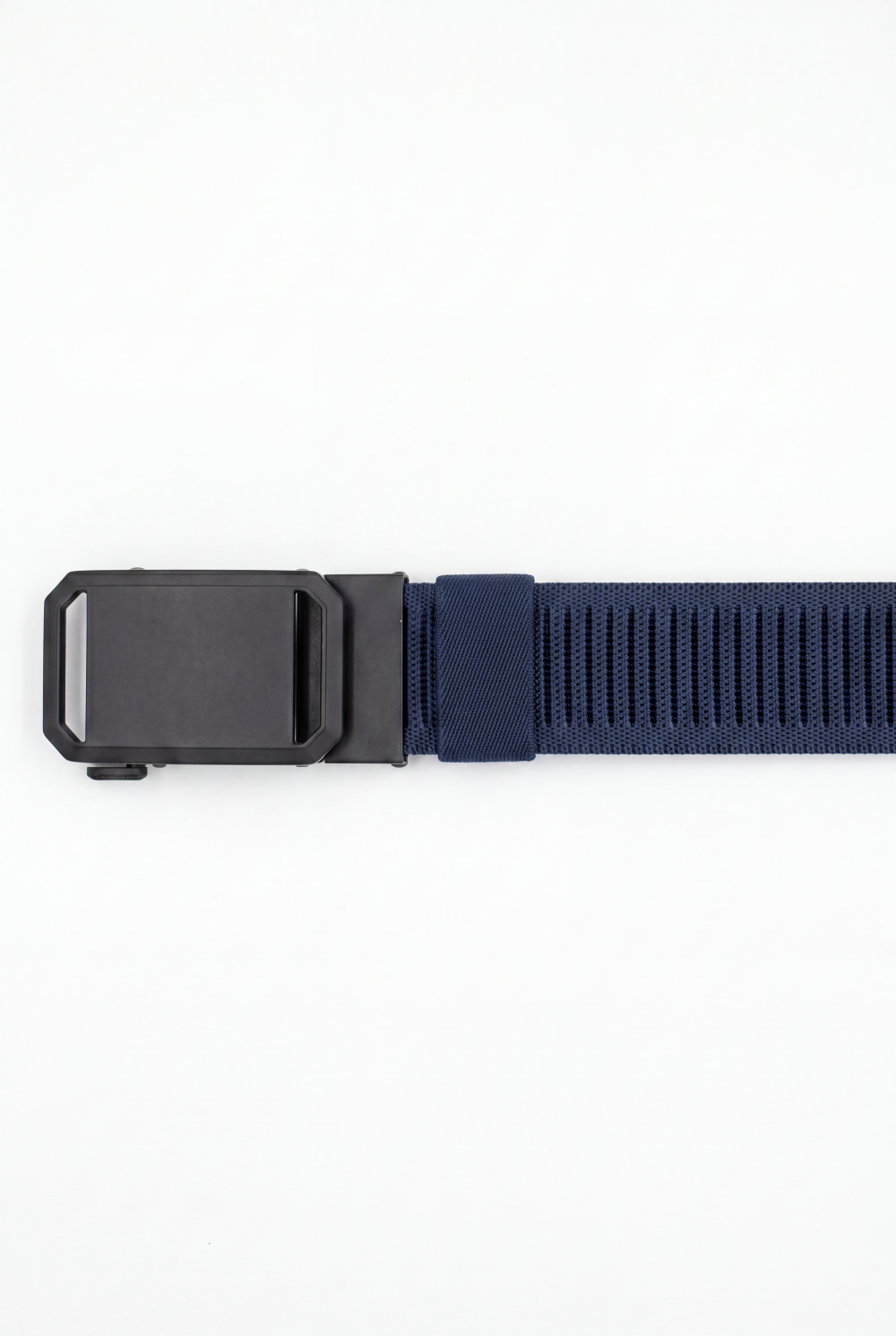 Men’s Tomato Store Angular Frame Auto Belt With Geometric Basket Weave Pattern Raised Inner Rib Grip Texture Smooth Plate Buckle