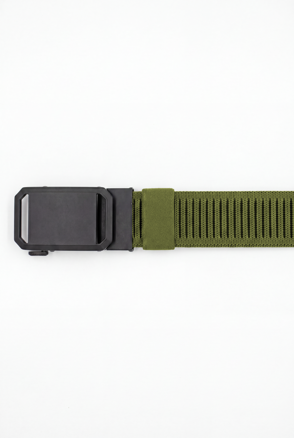 Men’s Tomato Store Angular Frame Auto Belt With Geometric Basket Weave Pattern Raised Inner Rib Grip Texture Smooth Plate Buckle