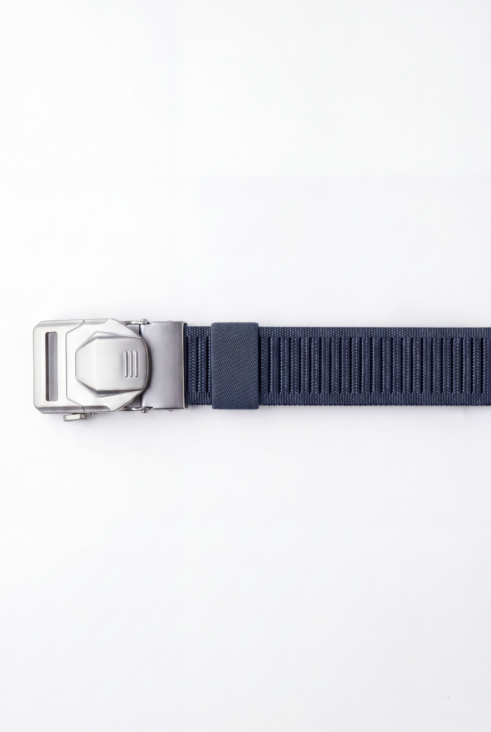 Men’s Tomato Store Blade Clip Web Belt With Ribbed Basket Weave Pattern Raised Inner Grip Texture Metallic Quick Release Buckle