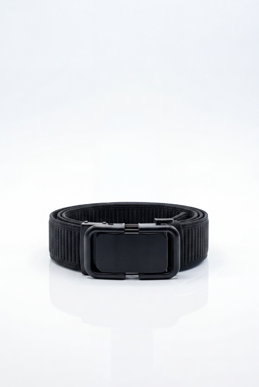 Men’s Tomato Store Modern Web Belt Matte Frame Buckle Smooth Plate Center Secure Mechanism Adjustable