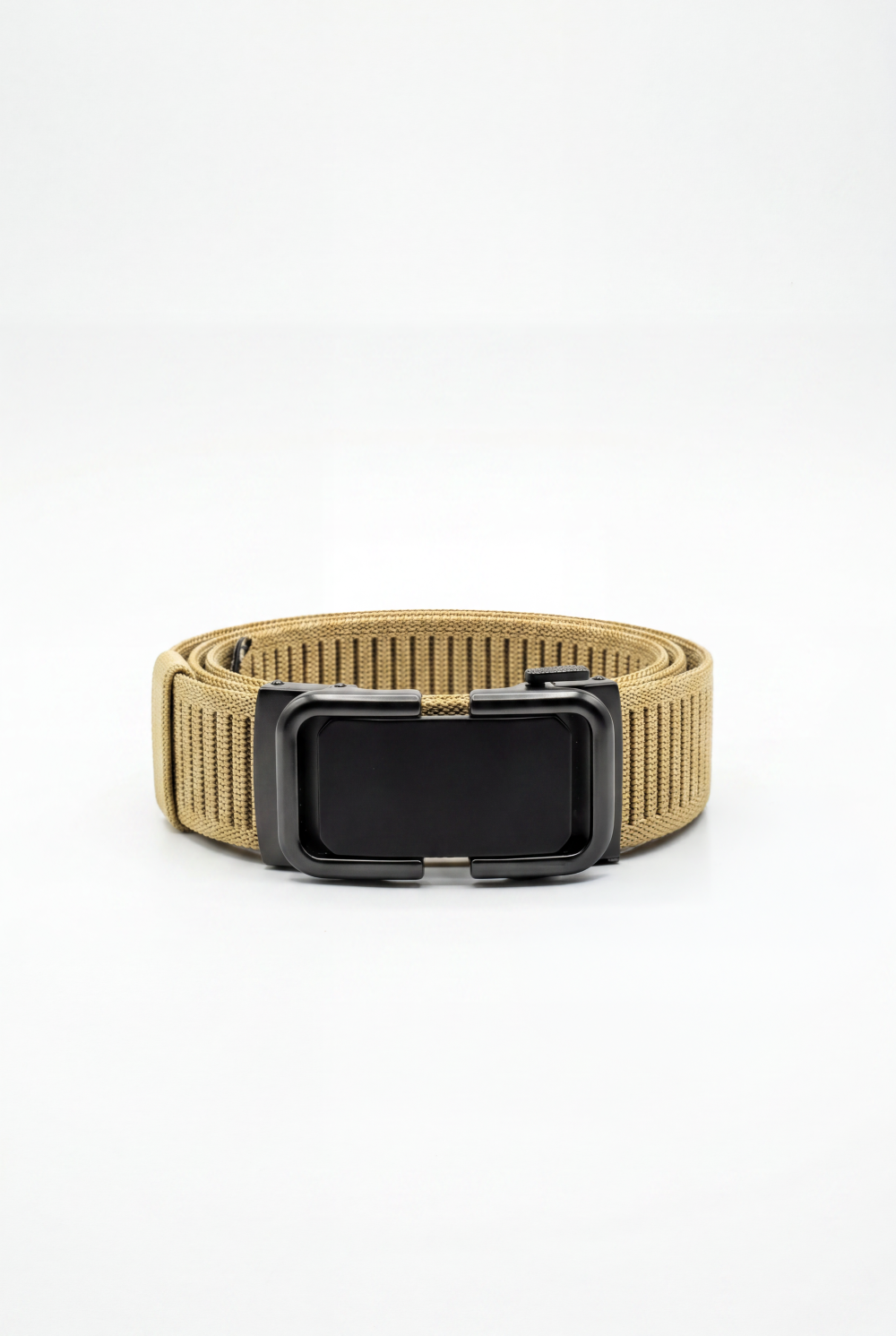 Men’s Tomato Store Modern Web Belt Matte Frame Buckle Smooth Plate Center Secure Mechanism Adjustable