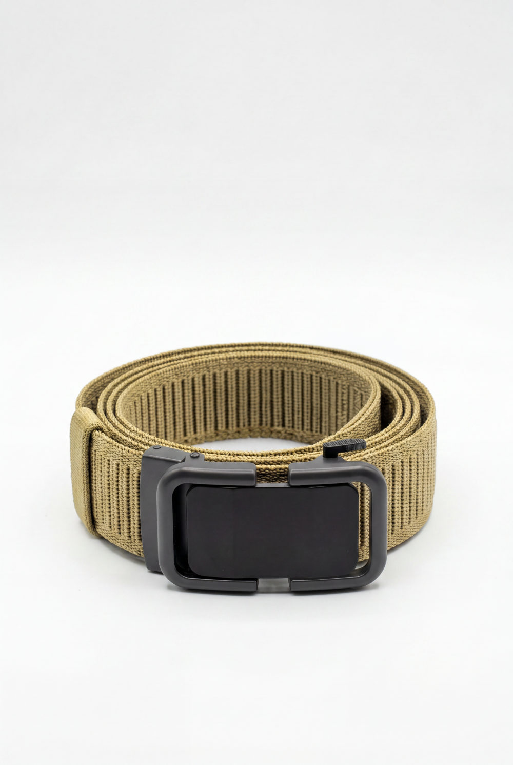 Men’s Tomato Store Modern Web Belt Matte Frame Buckle Smooth Plate Center Secure Mechanism Adjustable