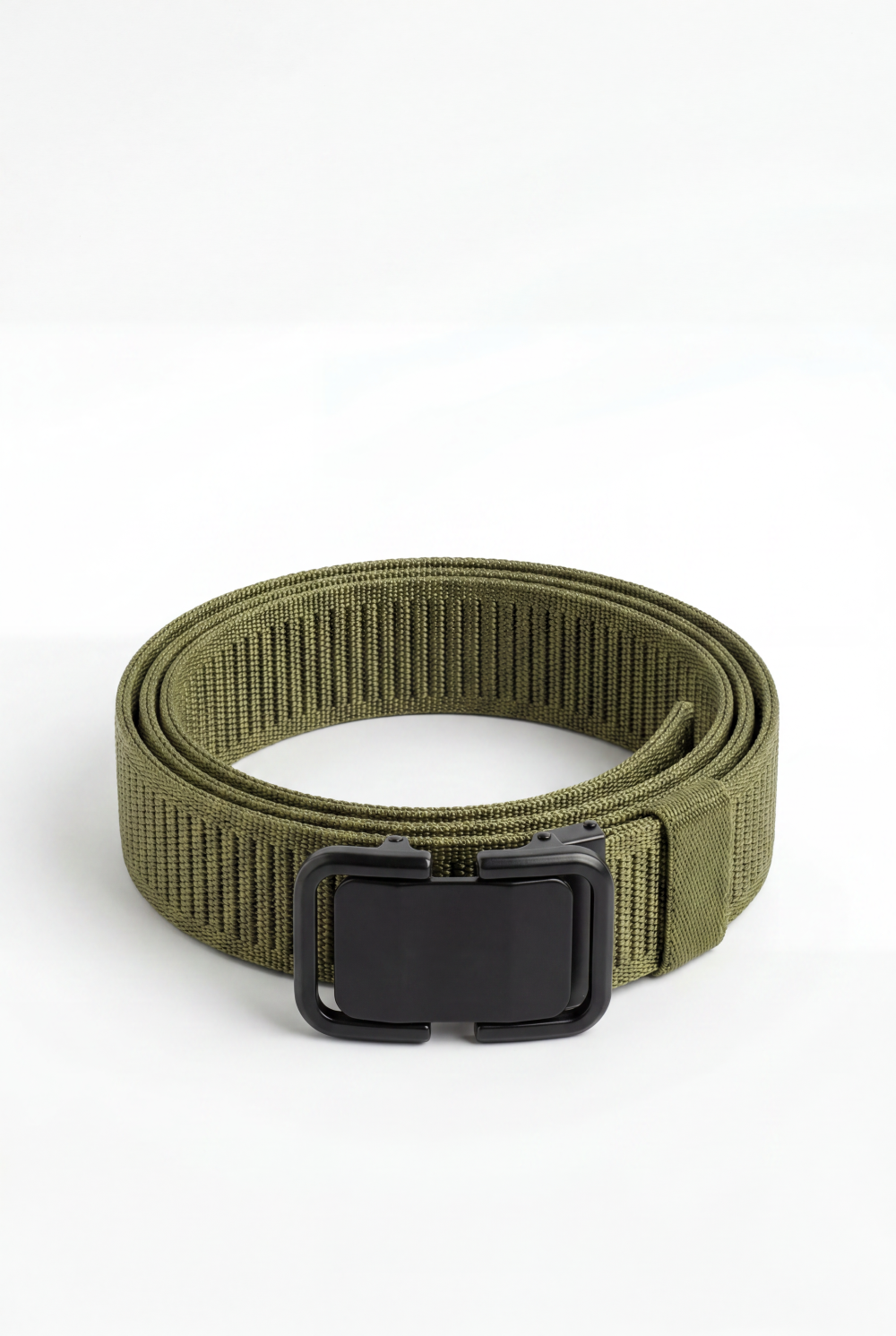 Men’s Tomato Store Modern Web Belt Matte Frame Buckle Smooth Plate Center Secure Mechanism Adjustable