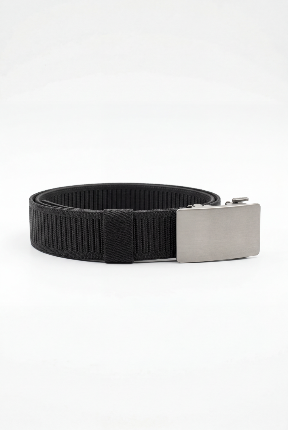Men’s Tomato Store Everyday Webbing Belt Smooth Brushed Metal Plate Buckle