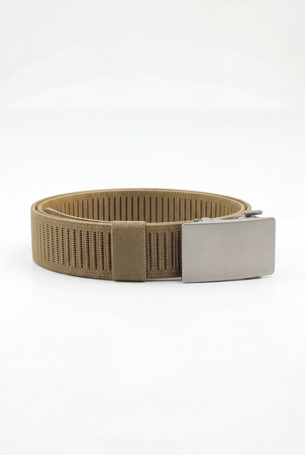 Men’s Tomato Store Everyday Webbing Belt Smooth Brushed Metal Plate Buckle