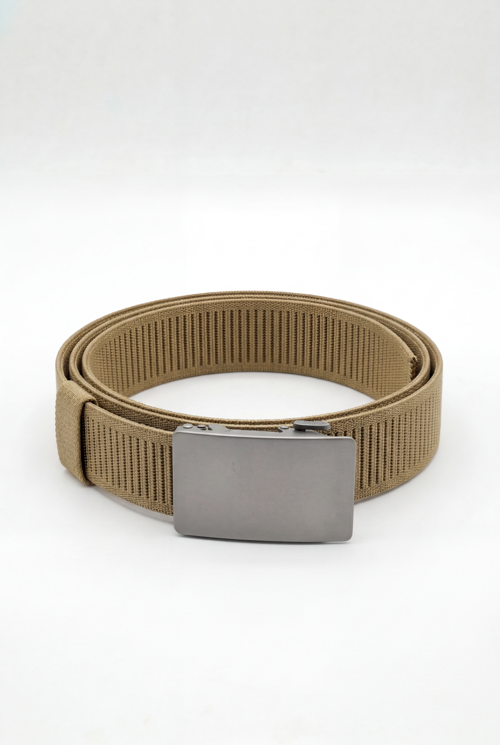 Men’s Tomato Store Everyday Webbing Belt Smooth Brushed Metal Plate Buckle