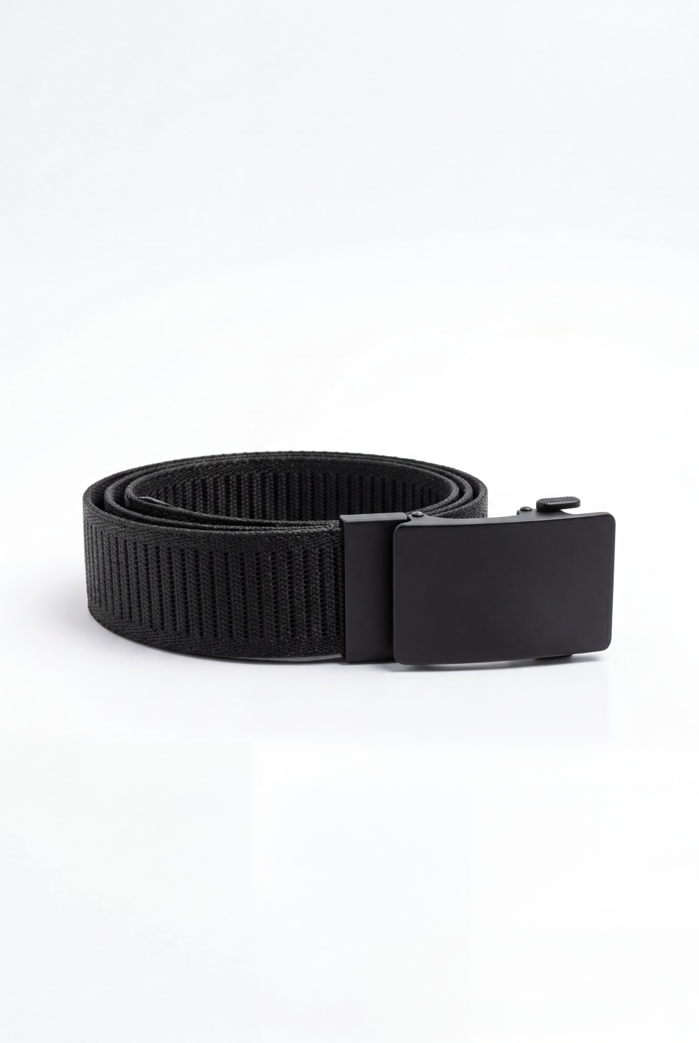 Men’s Tomato Store Clean Web Belt Smooth Matte Plate Buckle Sleek Low Profile Closure