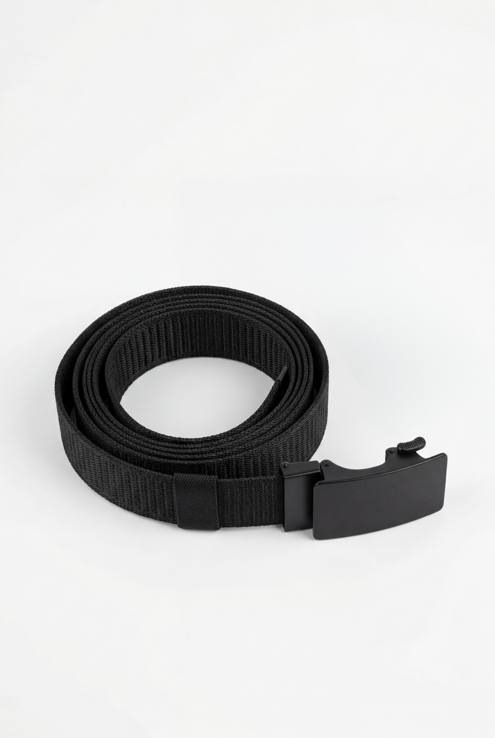 Men’s Tomato Store Clean Web Belt Smooth Matte Plate Buckle Sleek Low Profile Closure