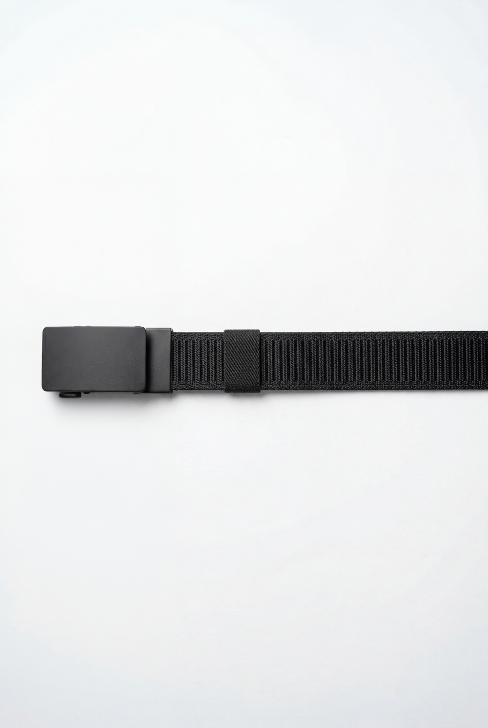 Men’s Tomato Store Clean Web Belt Smooth Matte Plate Buckle Sleek Low Profile Closure