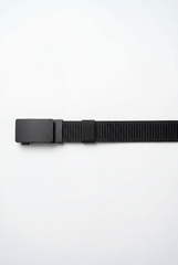 Men’s Tomato Store Clean Web Belt Smooth Matte Plate Buckle Sleek Low Profile Closure