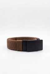 Men’s Tomato Store Clean Web Belt Smooth Matte Plate Buckle Sleek Low Profile Closure