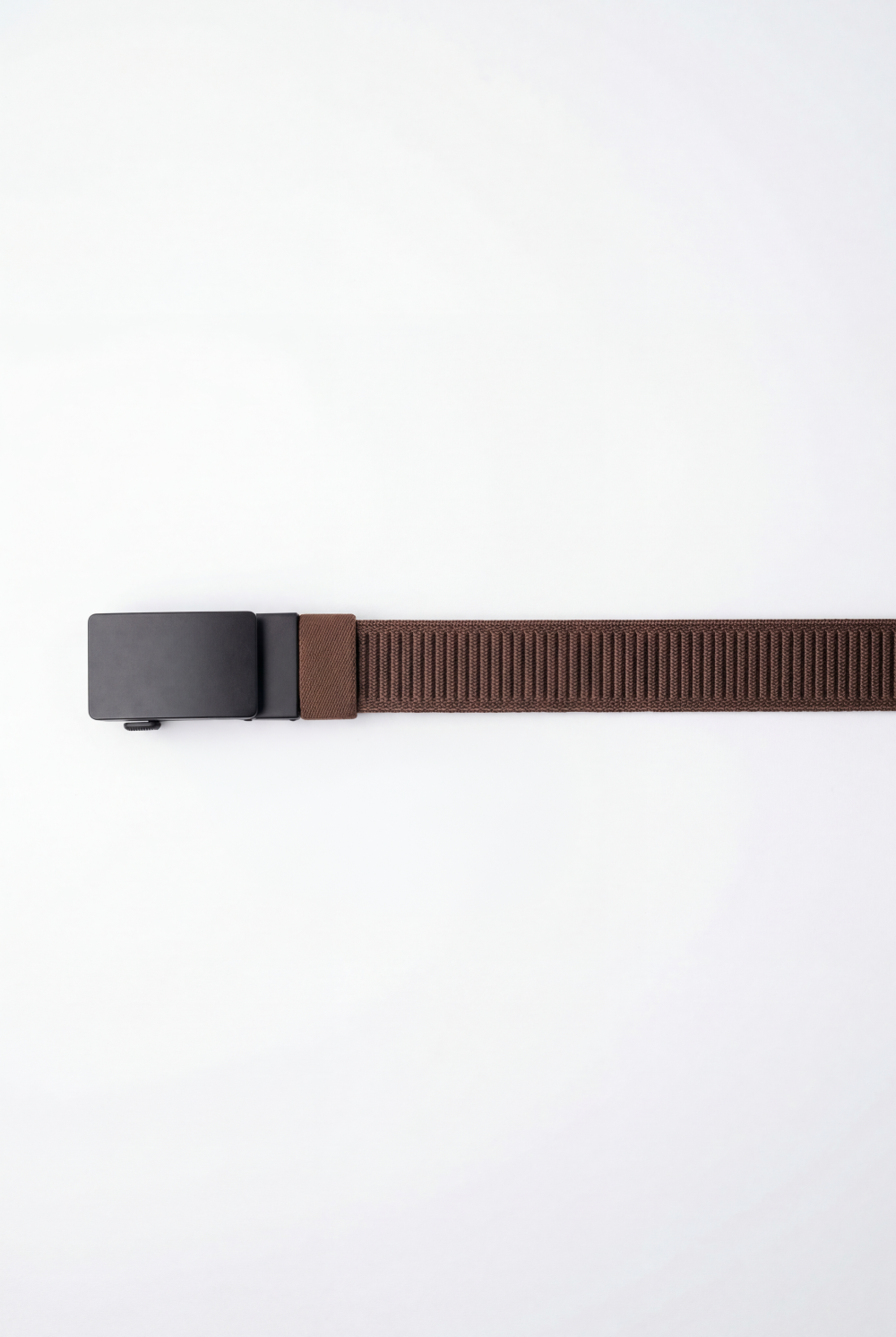 Men’s Tomato Store Clean Web Belt Smooth Matte Plate Buckle Sleek Low Profile Closure