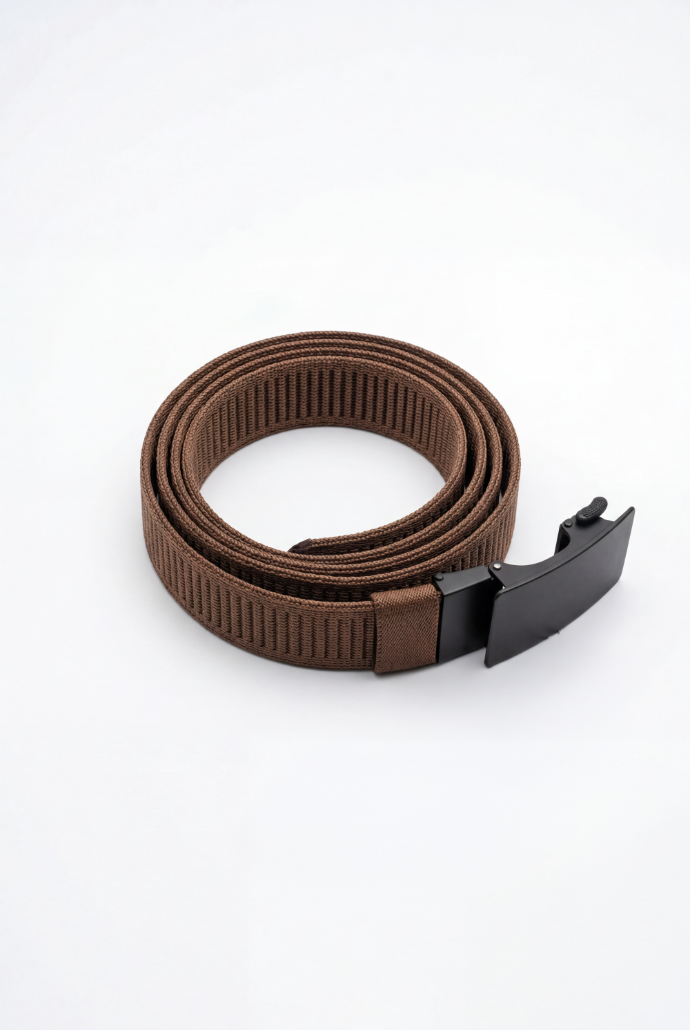 Men’s Tomato Store Clean Web Belt Smooth Matte Plate Buckle Sleek Low Profile Closure