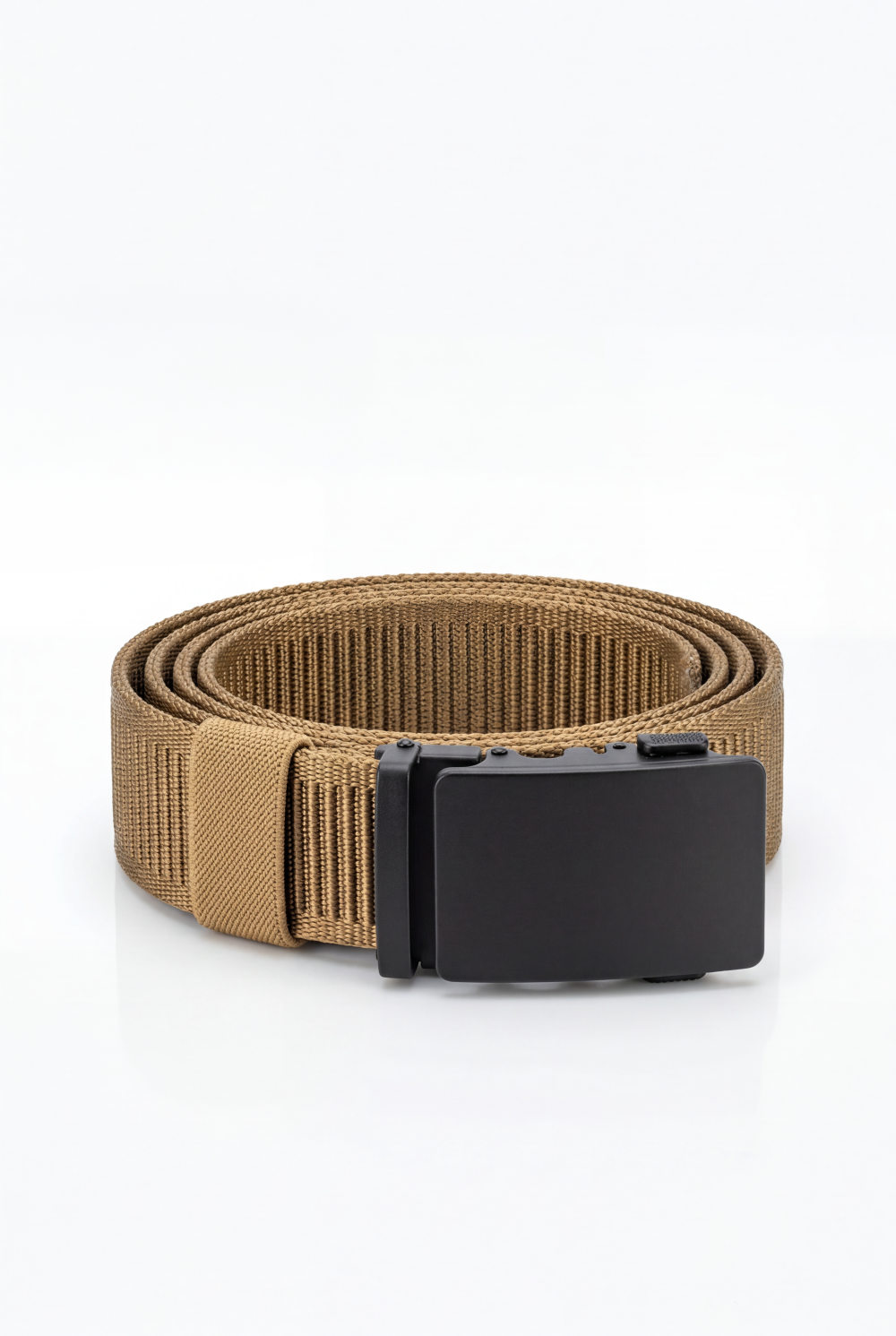 Men’s Tomato Store Clean Web Belt Smooth Matte Plate Buckle Sleek Low Profile Closure