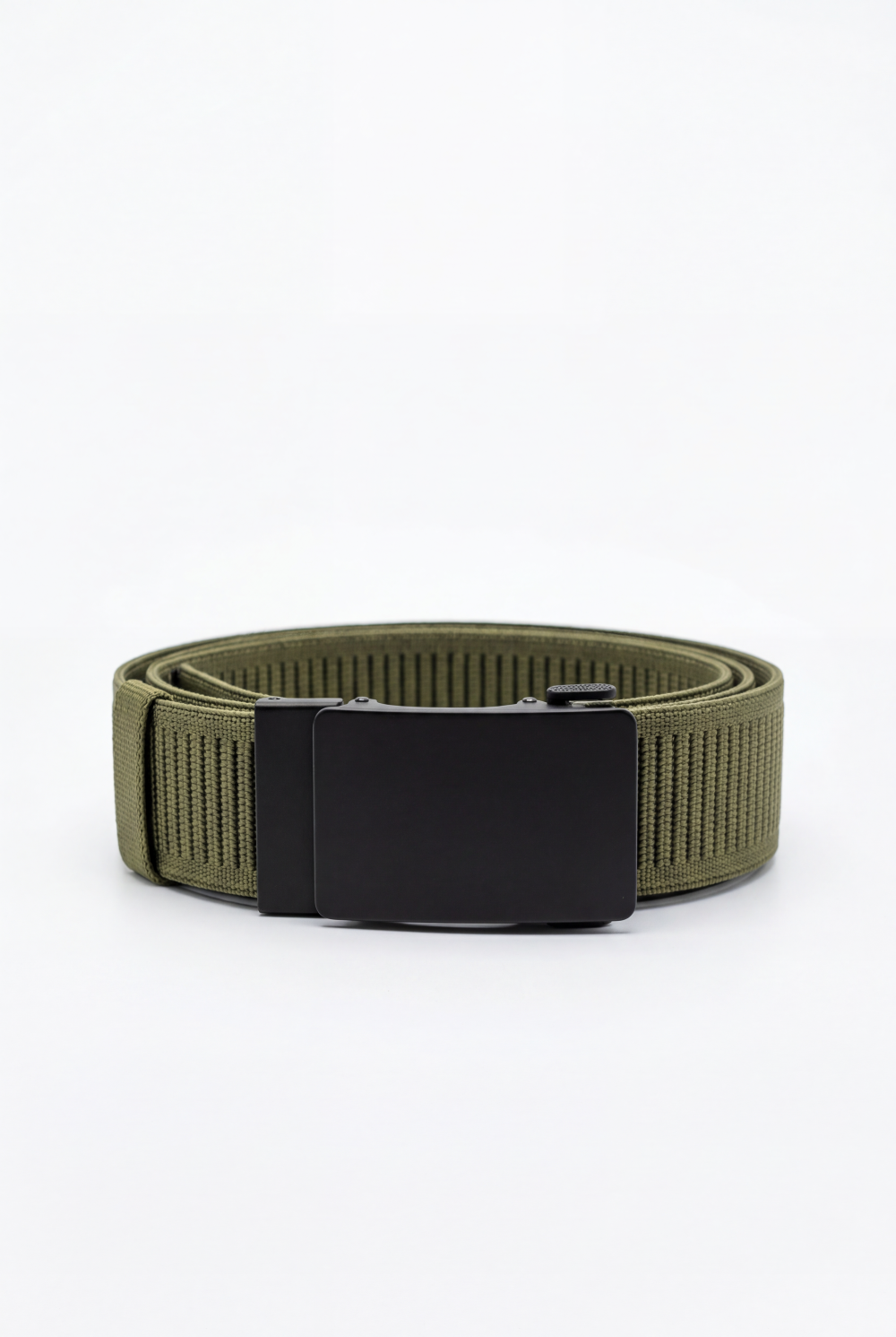 Men’s Tomato Store Clean Web Belt Smooth Matte Plate Buckle Sleek Low Profile Closure