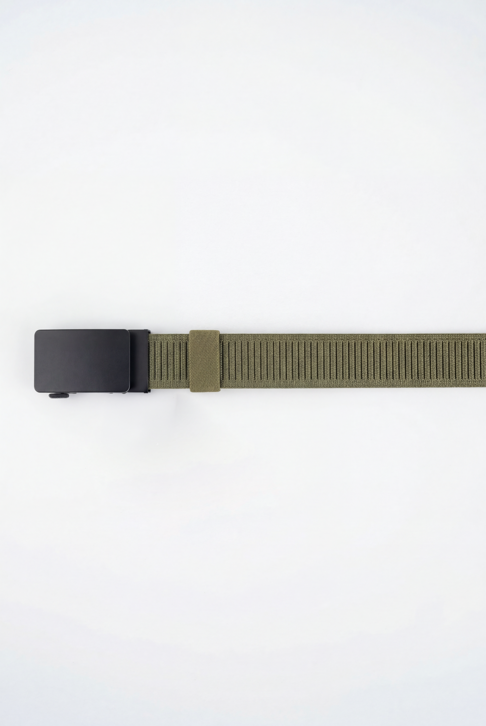 Men’s Tomato Store Clean Web Belt Smooth Matte Plate Buckle Sleek Low Profile Closure