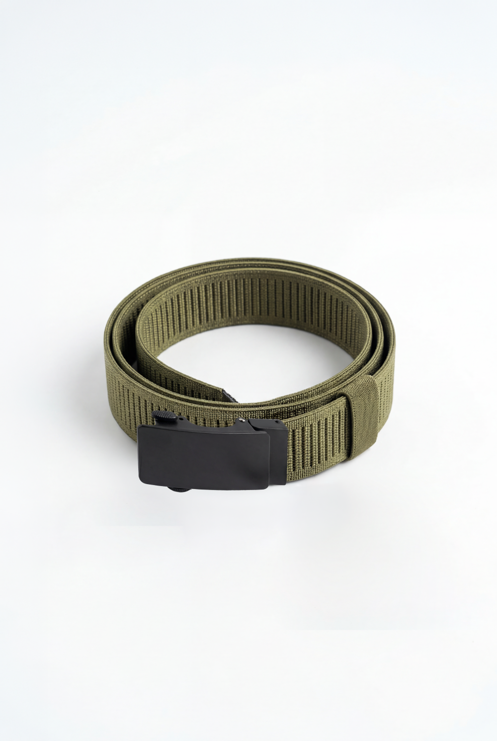Men’s Tomato Store Clean Web Belt Smooth Matte Plate Buckle Sleek Low Profile Closure