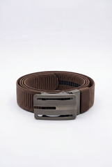 Men’s Tomato Store Industrial Web Belt Brushed Metal Cutout Buckle Structured Frame Design
