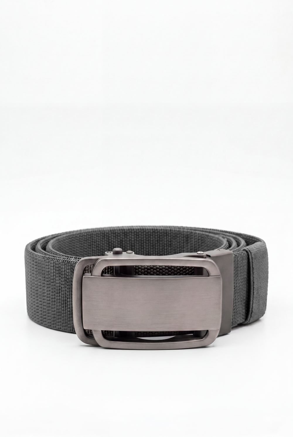 Men’s Tomato Store Glide Frame Stretch Belt With Woven Elastic Strap Brushed Plate Buckle