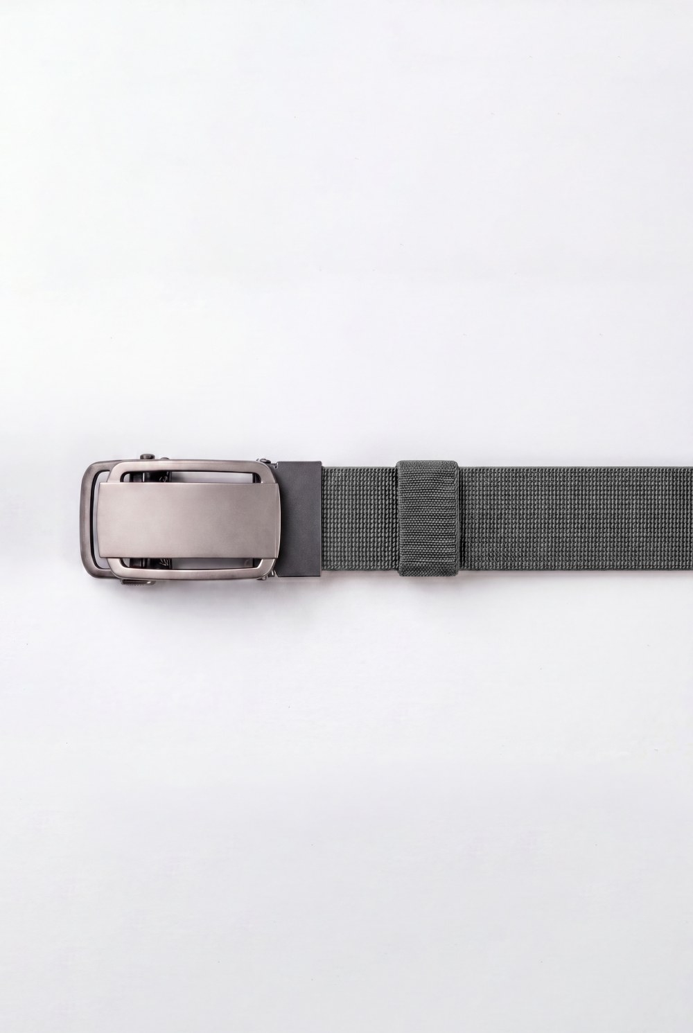 Men’s Tomato Store Glide Frame Stretch Belt With Woven Elastic Strap Brushed Plate Buckle