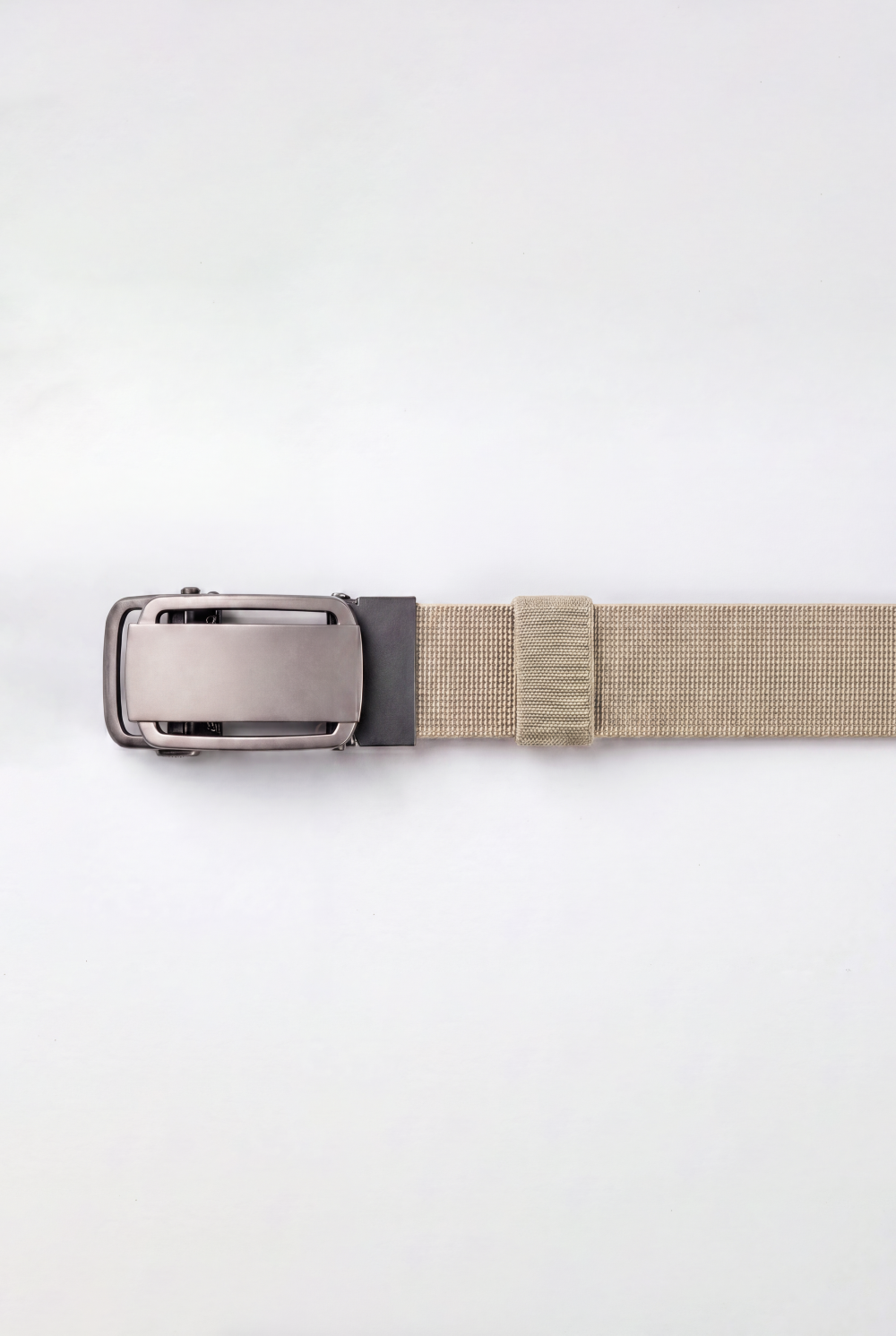 Men’s Tomato Store Glide Frame Stretch Belt With Woven Elastic Strap Brushed Plate Buckle