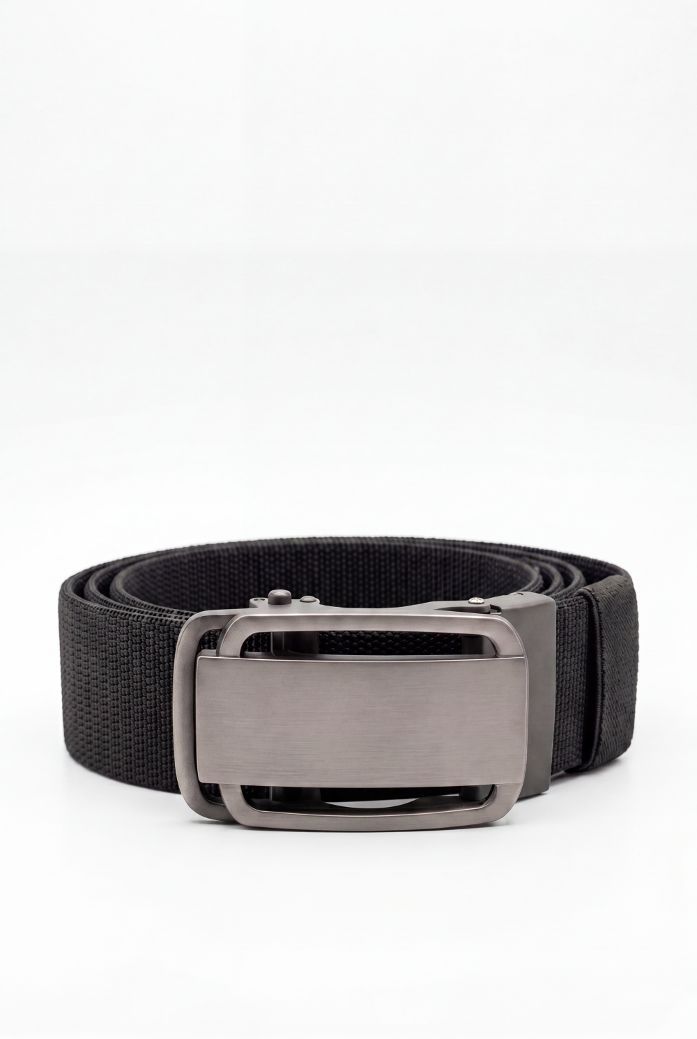 Men’s Tomato Store Glide Frame Stretch Belt With Woven Elastic Strap Brushed Plate Buckle