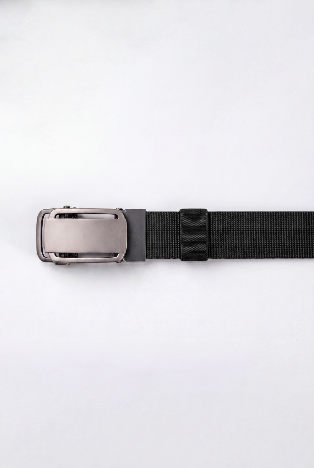 Men’s Tomato Store Glide Frame Stretch Belt With Woven Elastic Strap Brushed Plate Buckle