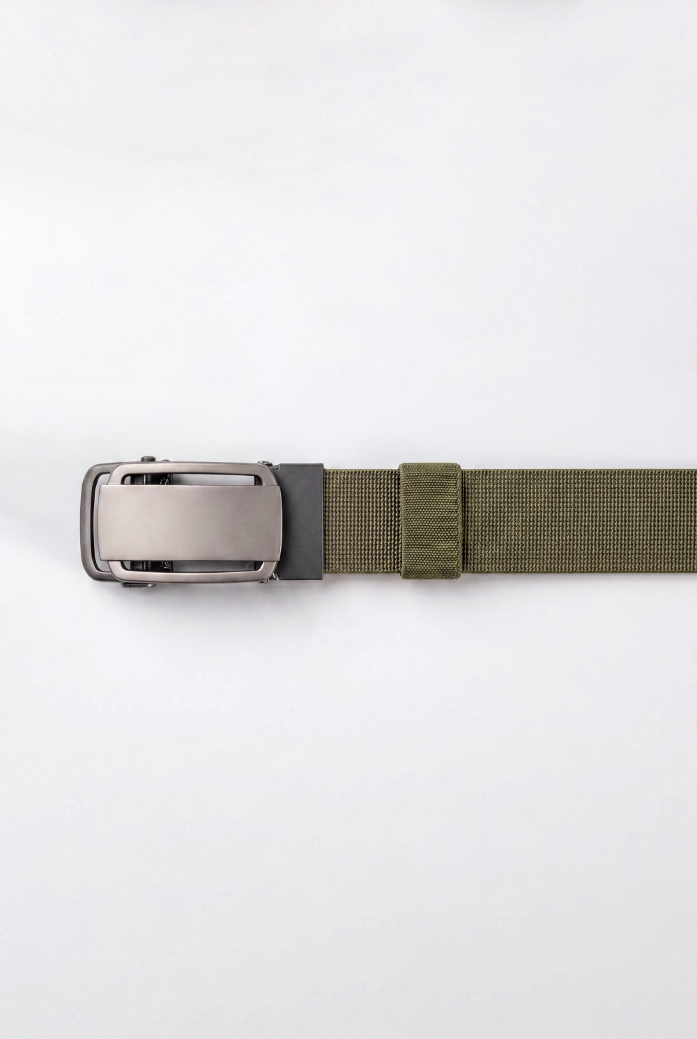 Men’s Tomato Store Glide Frame Stretch Belt With Woven Elastic Strap Brushed Plate Buckle