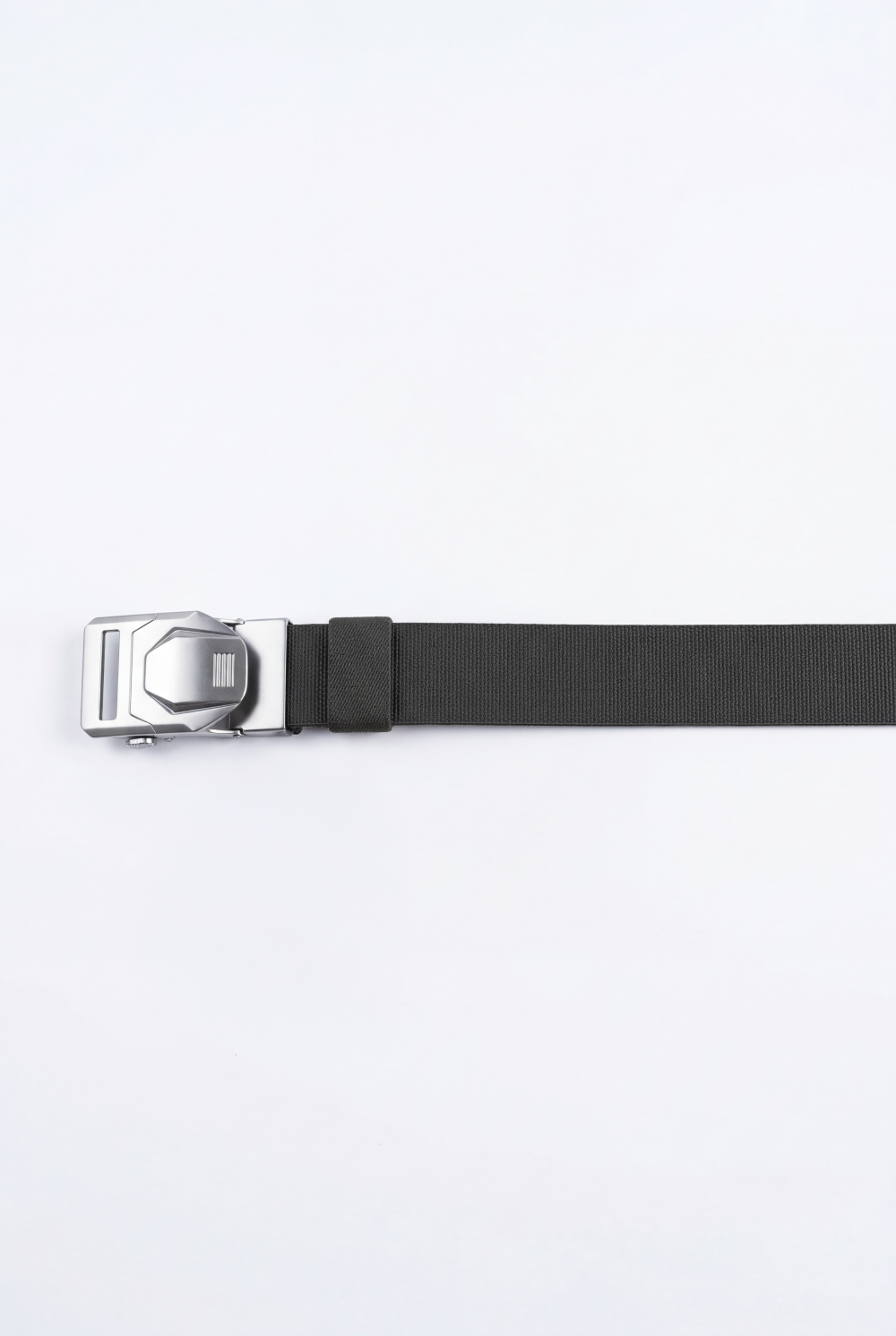 Men’s Tomato Store Tech Web Belt Sculpted Metal Buckle Geometric Plate Detail Precision