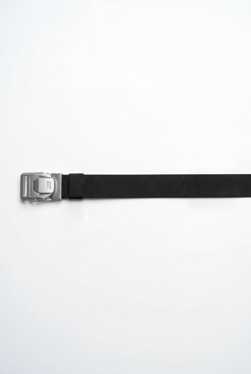 Men’s Tomato Store Tech Web Belt Sculpted Metal Buckle Geometric Plate Detail Precision