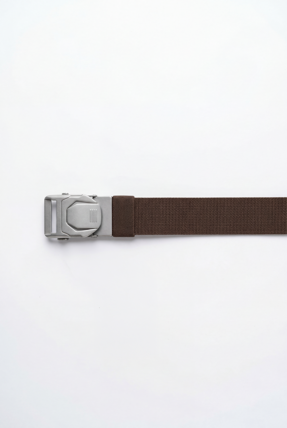 Men’s Tomato Store Tech Web Belt Sculpted Metal Buckle Geometric Plate Detail Precision