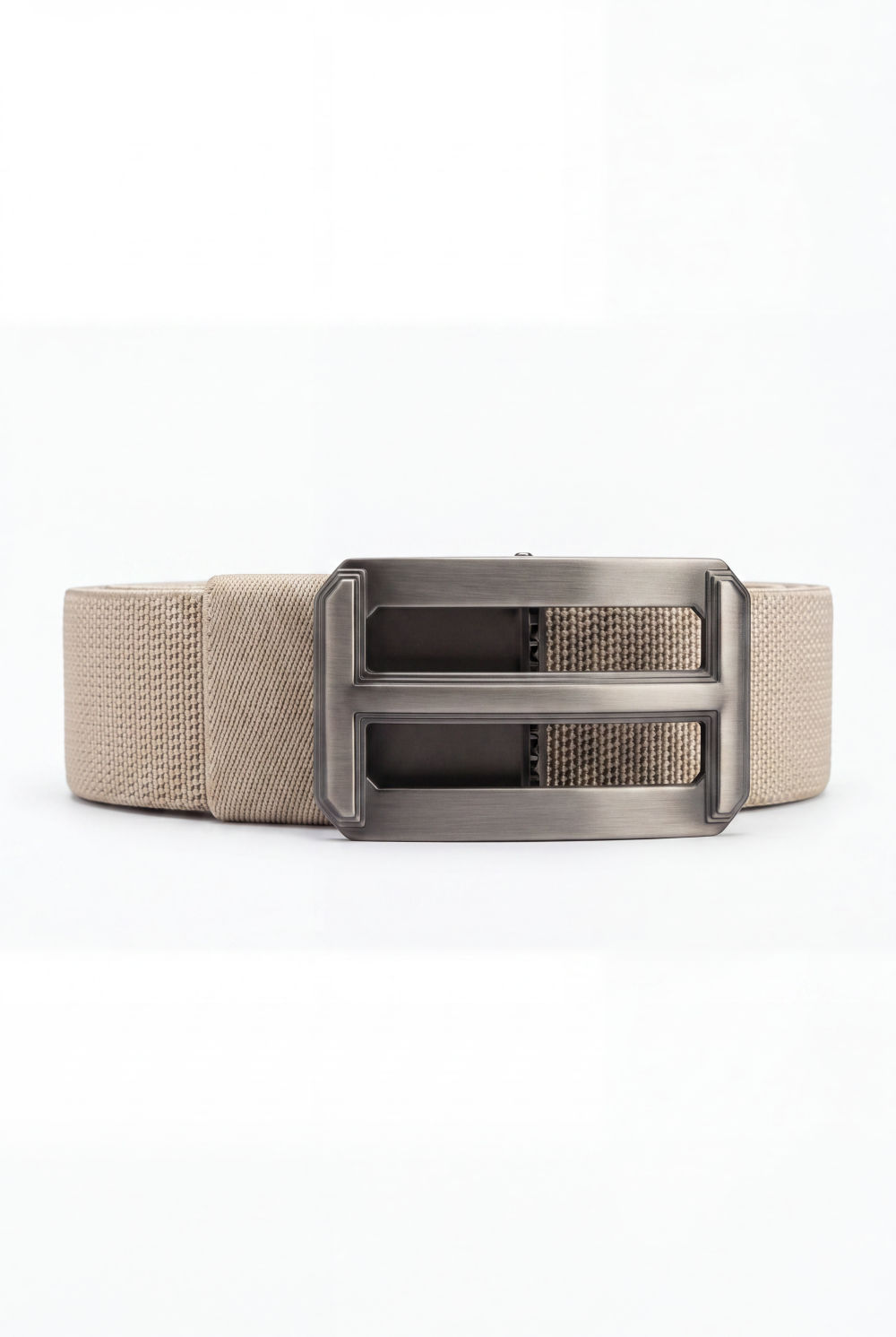 Men’s Tomato Store Double Window Elastic Belt With Woven Stretch Strap Open Frame Buckle