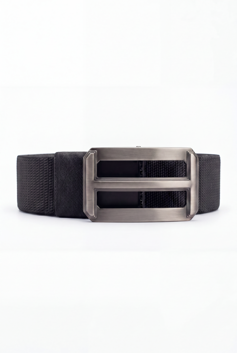 Men’s Tomato Store Double Window Elastic Belt With Woven Stretch Strap Open Frame Buckle
