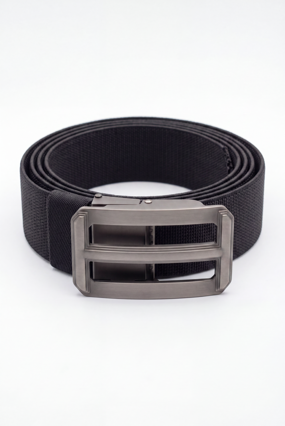 Men’s Tomato Store Double Window Elastic Belt With Woven Stretch Strap Open Frame Buckle