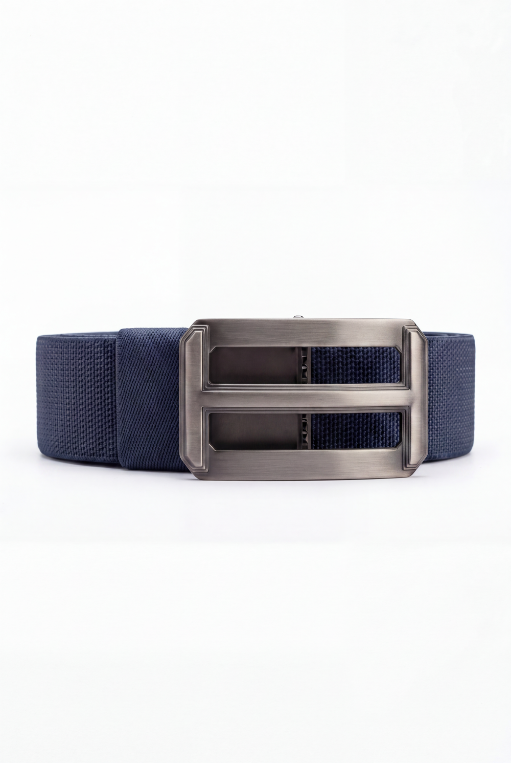 Men’s Tomato Store Double Window Elastic Belt With Woven Stretch Strap Open Frame Buckle