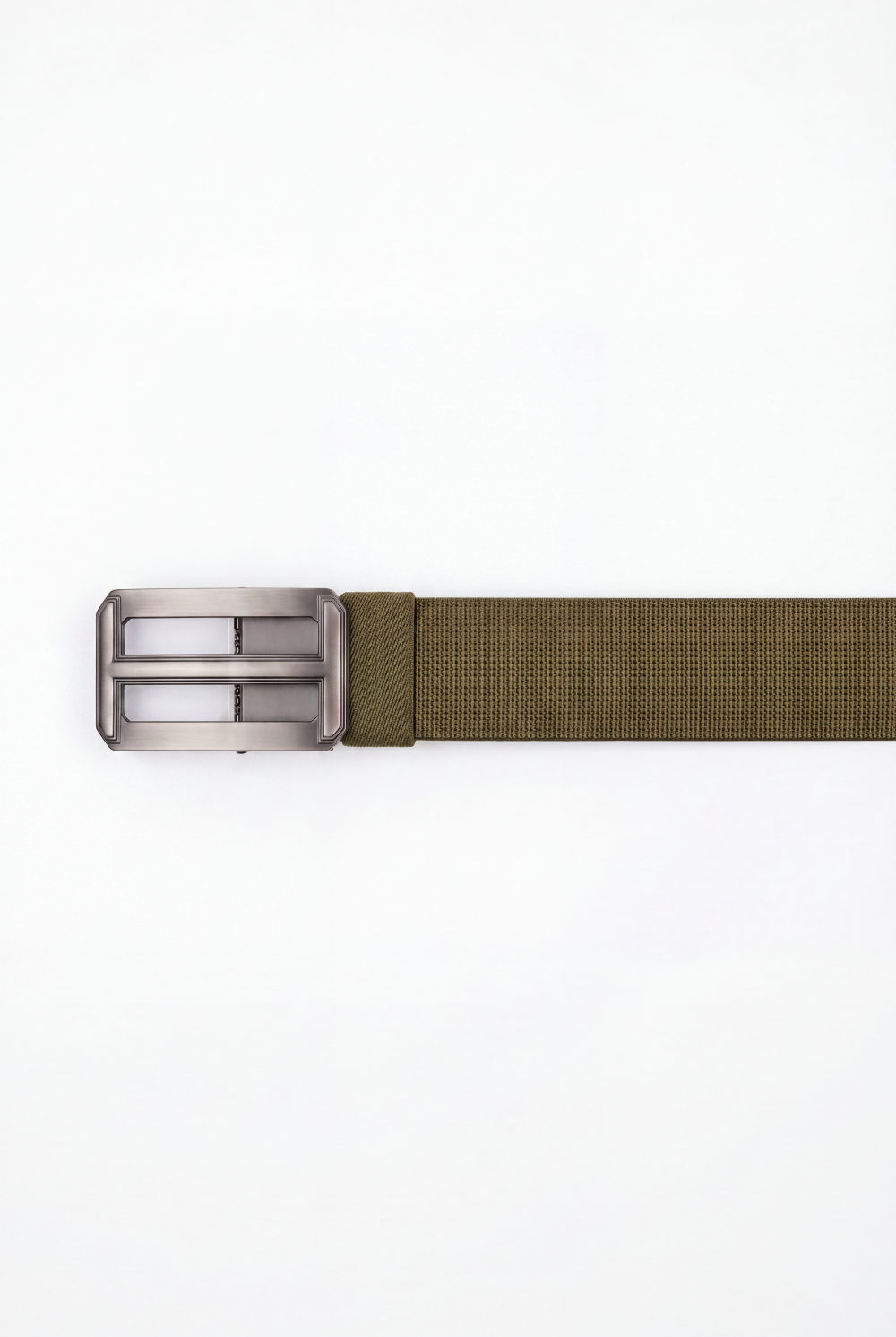 Men’s Tomato Store Double Window Elastic Belt With Woven Stretch Strap Open Frame Buckle