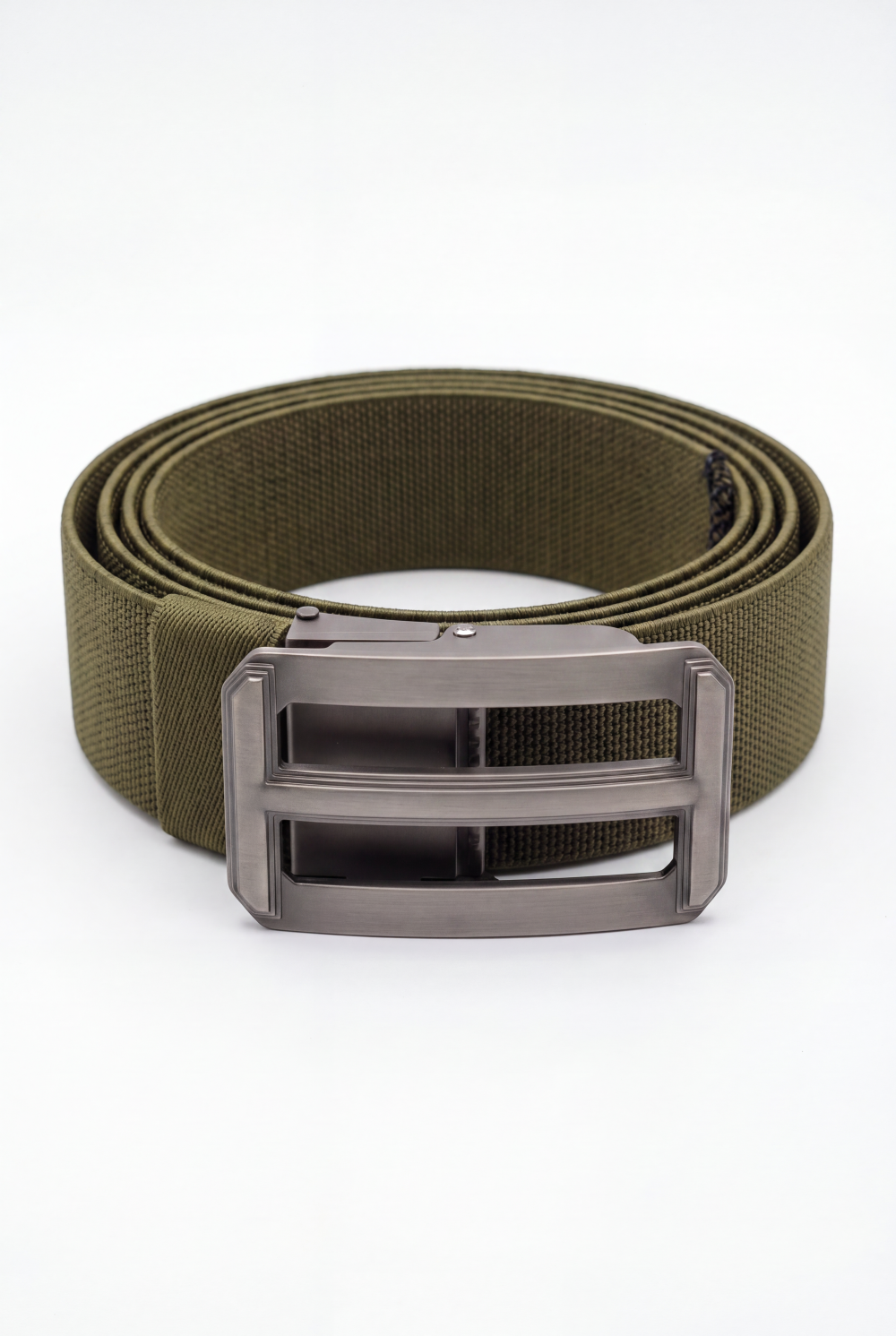 Men’s Tomato Store Double Window Elastic Belt With Woven Stretch Strap Open Frame Buckle