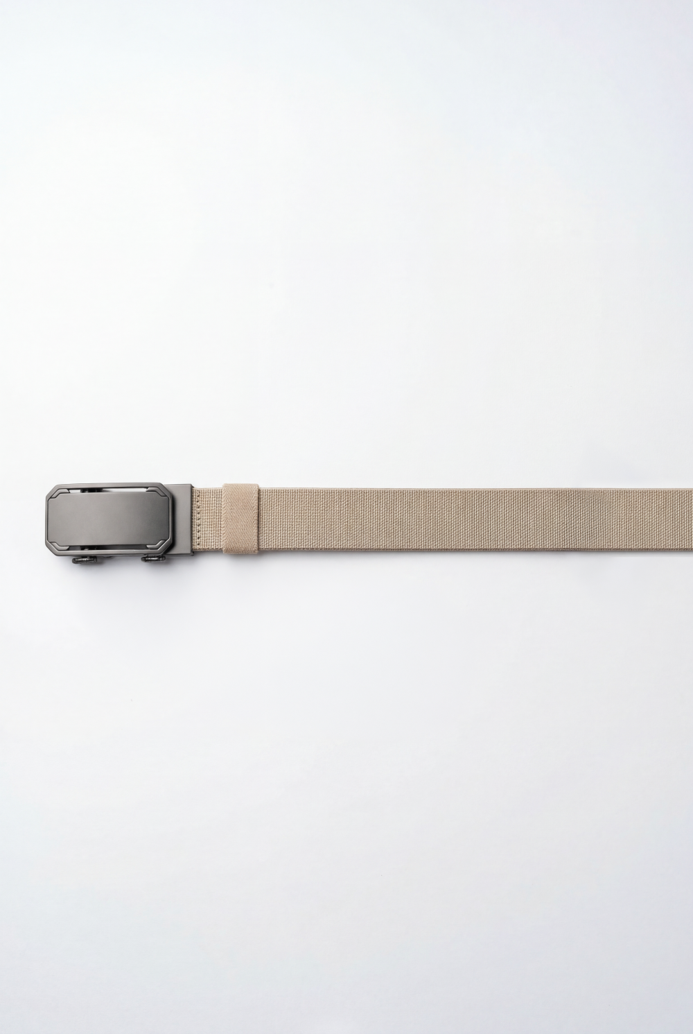 Men’s Tomato Store Premium Web Belt Brushed Metal Plate Buckle Framed Edge Detail Precision Lock System