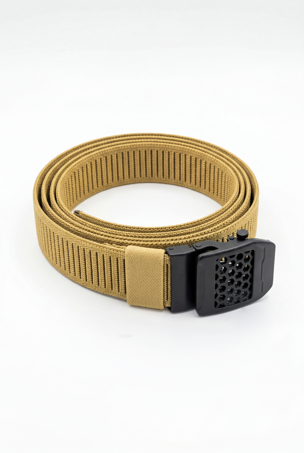 Men’s Tomato Store Premium Web Belt Brushed Metal Plate Buckle Framed Edge Detail Precision Lock System